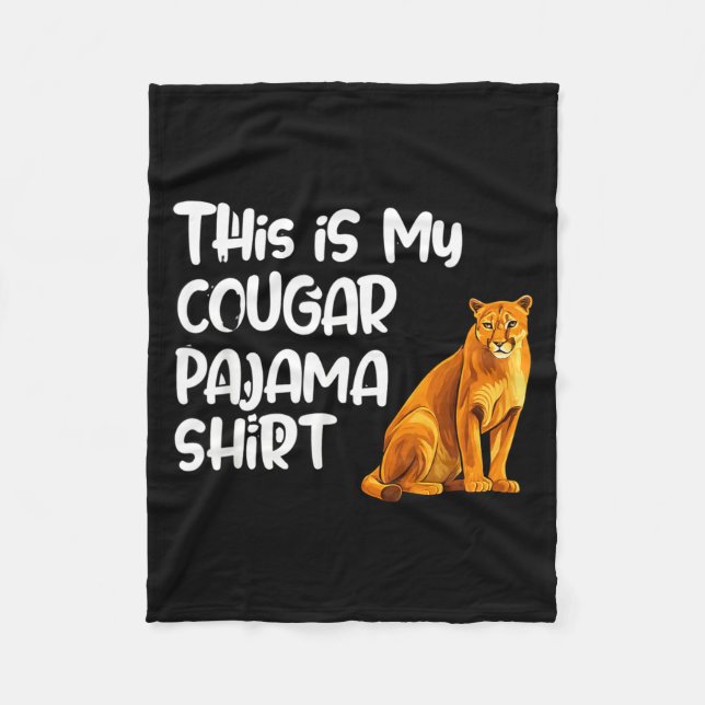 This Is My Cougar Pajama Shirt, Funny Cougars  Fleecefilt (Framsidan)