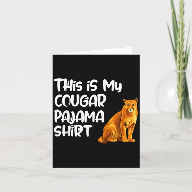 This Is My Cougar Pajama Shirt, Funny Cougars  Kort (Framsida)
