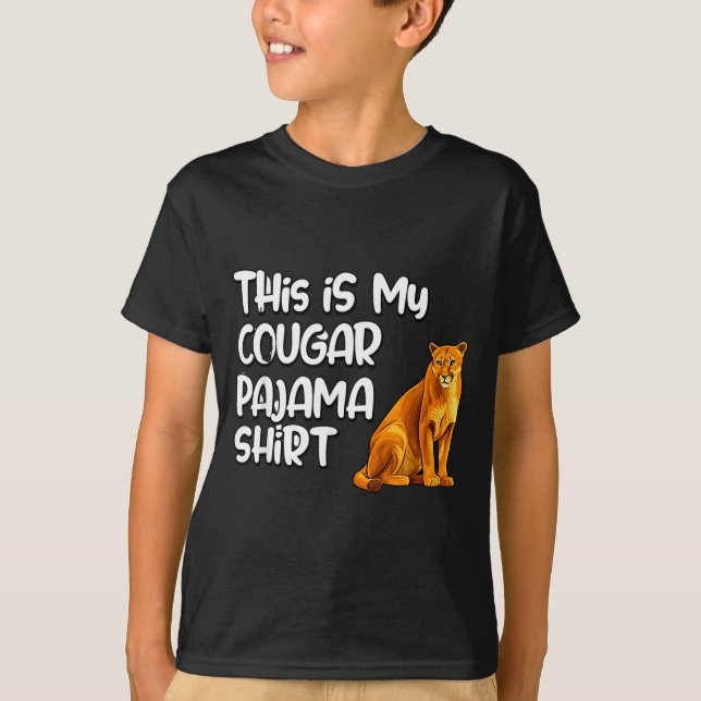 This Is My Cougar Pajama Shirt, Funny Cougars  T Shirt (Framsida)