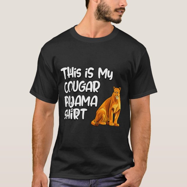 This Is My Cougar Pajama Shirt, Funny Cougars  T Shirt (Framsida)