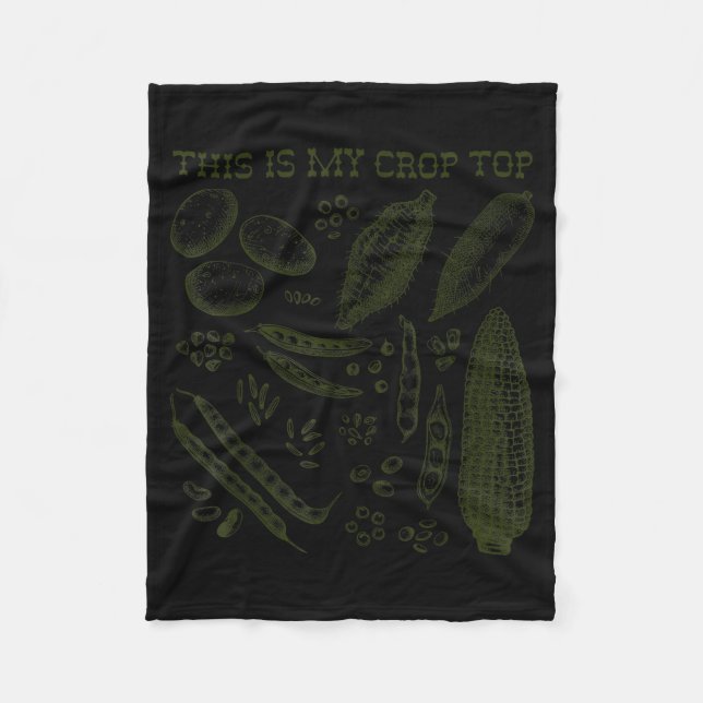 This Is My Crop Top Funny Gardening Pun Vegetable  Fleecefilt (Framsidan)