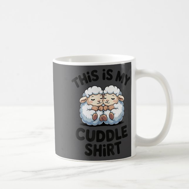 This Is My Cuddle Shirt Cute Sheep Couple Sleep  Kaffemugg (Höger)