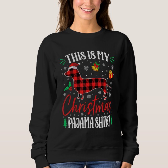 This Is My Dachshund Dog Christmas Pajama T Shirt (Framsida)