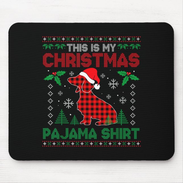 This Is My Dachshund Dog Red Plaid Christmas Ugly  Musmatta (Framsidan)