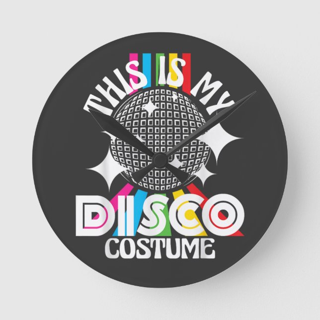 This is My Disco Costume - 1970s Funky Party  Rund Klocka (Framsida)