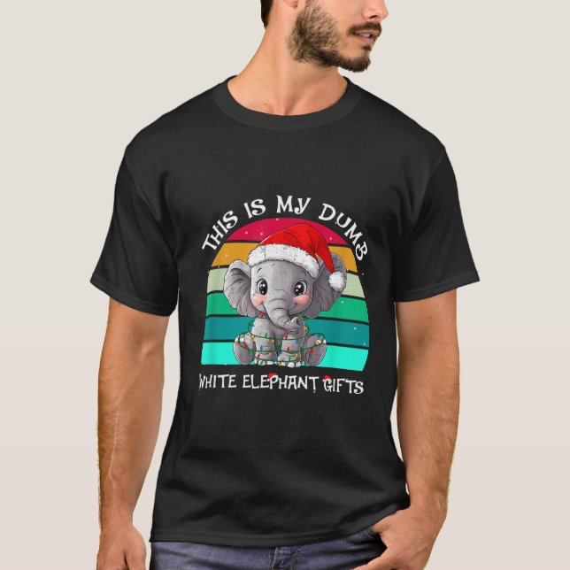 This Is My Dumb White Elephant Christmas Xmas Unde T Shirt (Framsida)