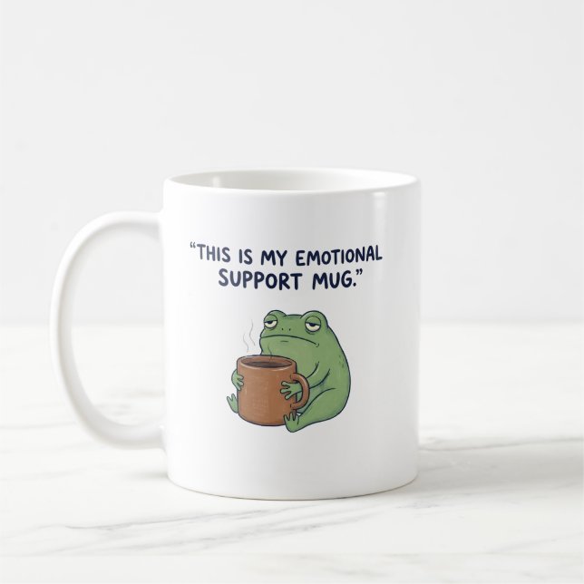 This Is My Emotional Support Mug – Funny Frog Coff Kaffemugg (Vänster)