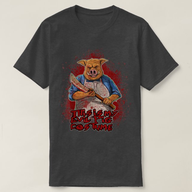 This Is My Evil Pig Costume Halloween Horror Graph T Shirt (Design framsida)
