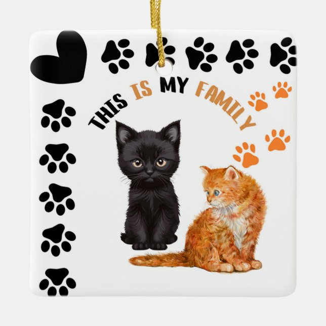This Is My Family Cats Julgransprydnad Keramik (Framsida)