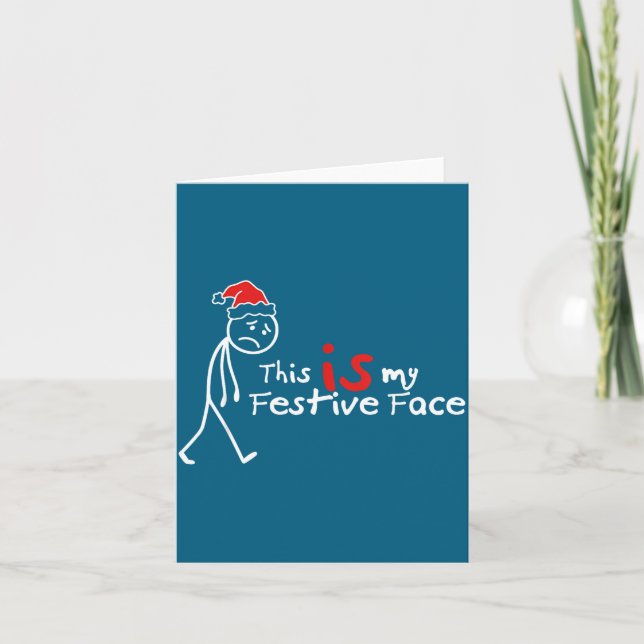 This Is My Festive Face Funny Christmas Introvert  Kort (Framsida)