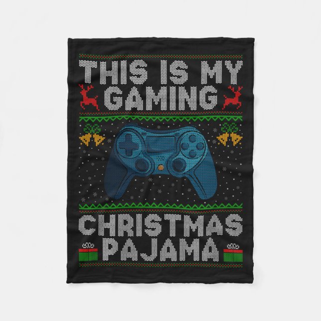 This Is My Gaming Christmas Pajamas Ugly Xmas Swea Fleecefilt (Framsidan)