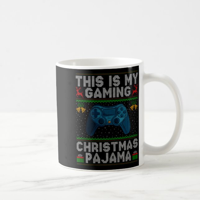 This Is My Gaming Christmas Pajamas Ugly Xmas Swea Kaffemugg (Höger)