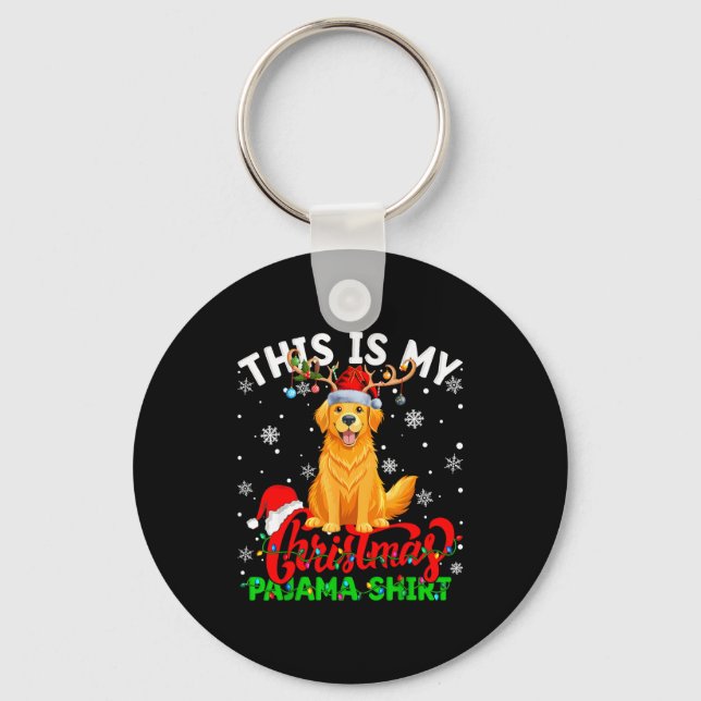 This Is My Golden Retriever Ugly Christmas Pajama  Nyckelring (Framsida)