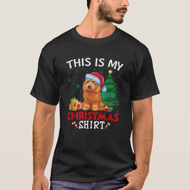 This is My Goldendoodle Dog Santa Hat Christmas Pa T Shirt (Framsida)