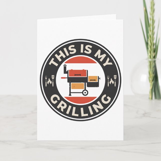 This Is My Grilling Funny BBQ Cookout Humor Design Kort (Framsida)