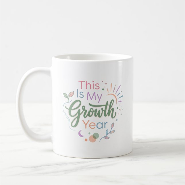 This Is My Growth Year Pastel Inspirational Mug Kaffemugg (Vänster)