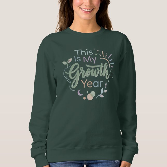 This Is My Growth Year Soft Pastel Motivational  T Shirt (Framsida)