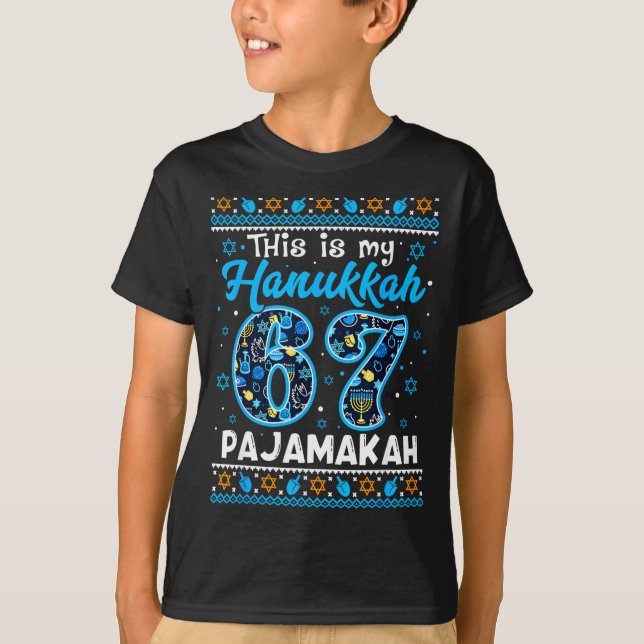 This Is My Hanukkah 67 Pajamakah For Jewish Christ T Shirt (Framsida)