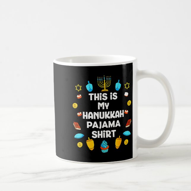 This Is My Hanukkah Pajama Shirt Chanukah Jewish M Kaffemugg (Höger)