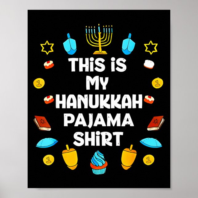 This Is My Hanukkah Pajama Shirt Chanukah Jewish M Poster (Framsidan)