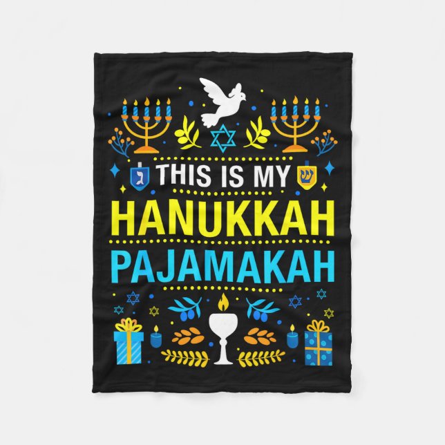 This Is My Hanukkah Pajamakah For Jewish Christmas Fleecefilt (Framsidan)