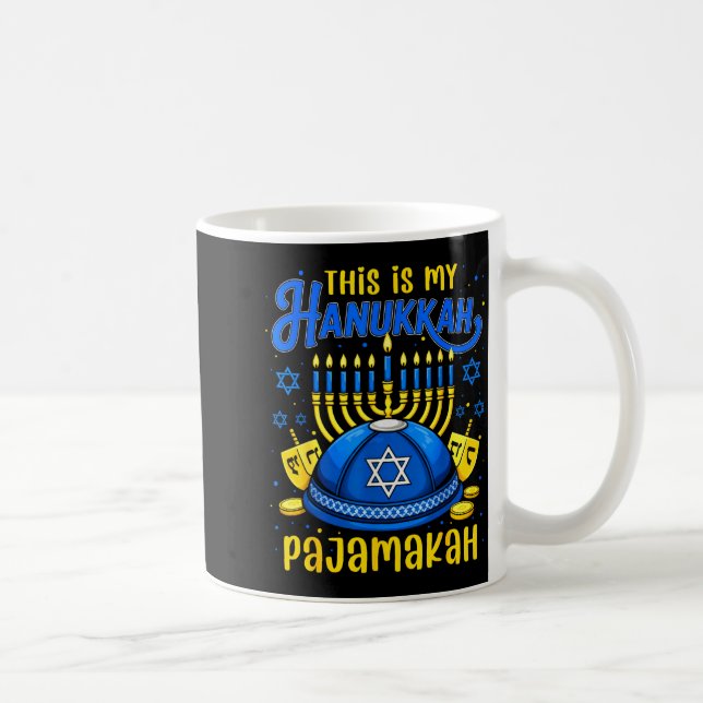 This Is My Hanukkah Pajamakah For Jewish Christmas Kaffemugg (Höger)