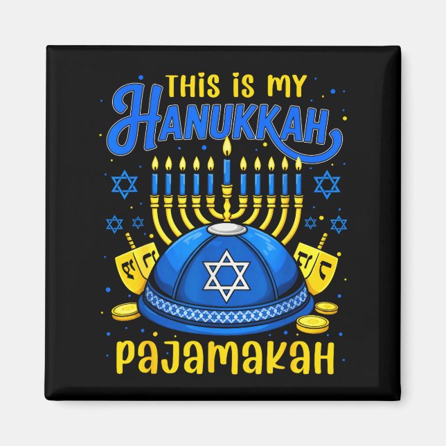This Is My Hanukkah Pajamakah For Jewish Christmas Magnet (Framsidan)