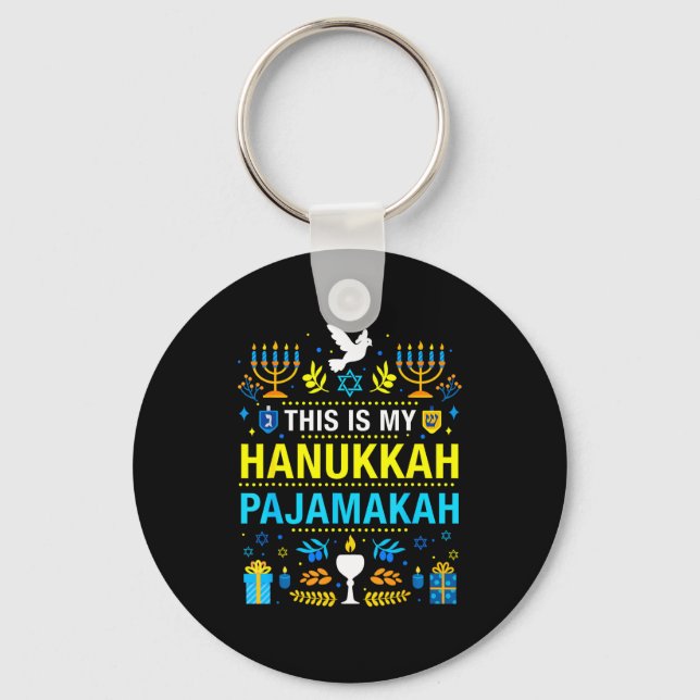 This Is My Hanukkah Pajamakah For Jewish Christmas Nyckelring (Framsida)