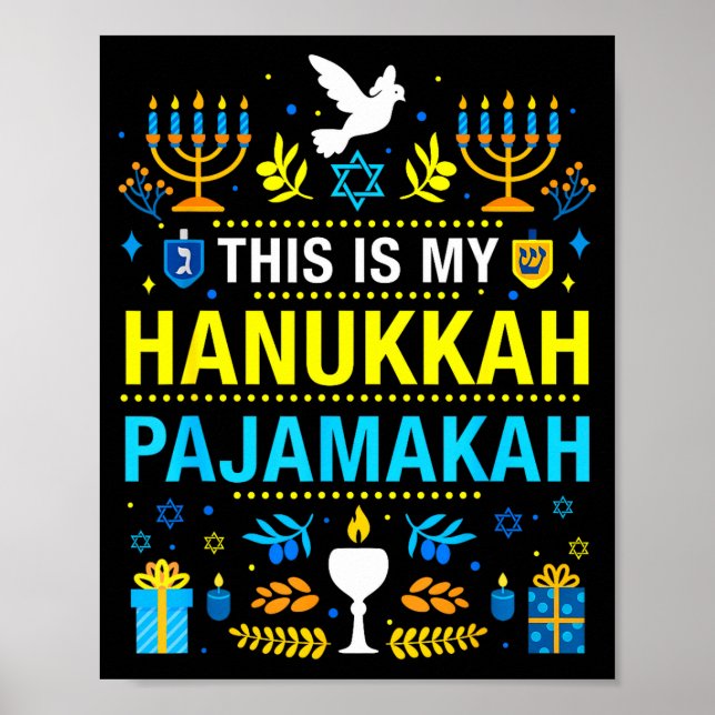 This Is My Hanukkah Pajamakah For Jewish Christmas Poster (Framsidan)