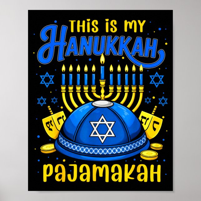 This Is My Hanukkah Pajamakah For Jewish Christmas Poster (Framsidan)