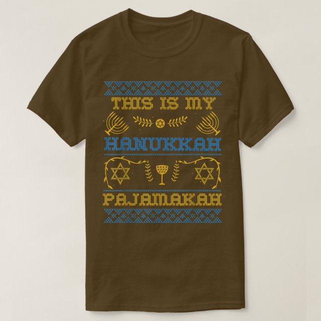 This Is My Hanukkah Pajamakah Funny Jewish T-Shirt (Design framsida)