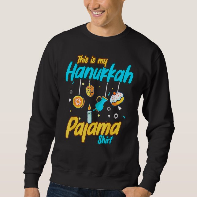 This Is My Hanukkah Pajamakah Hanukkah  Pjs Lång Ärmad Tröja (Framsida)