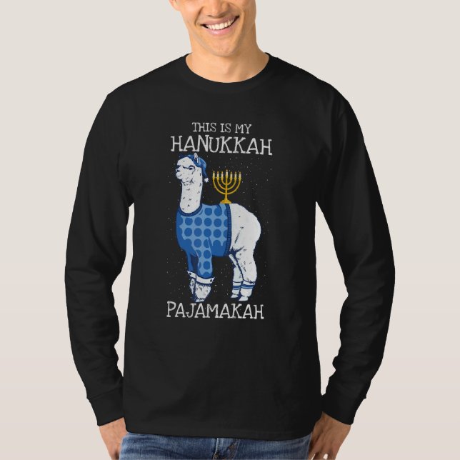 This is My Hanukkah Pajamakah Llama Menorah  Pajam T Shirt (Framsida)