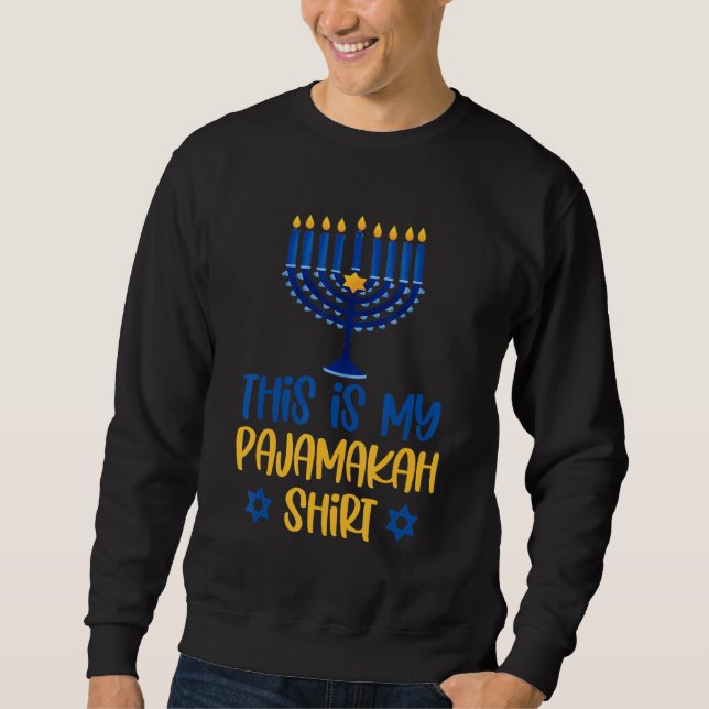 This Is My Hanukkah Pajamakah Menorah Chanukah Paj Lång Ärmad Tröja (Framsida)