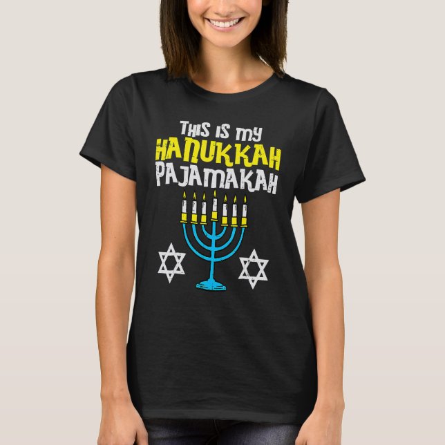 This Is My Hanukkah Pajamakah Menorah Chanukah Paj T Shirt (Framsida)