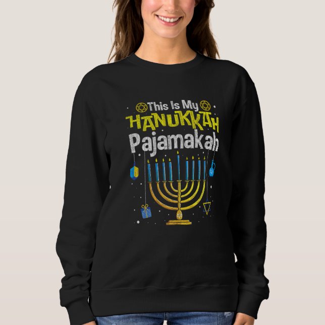 This Is My Hanukkah Pajamakah Menorah Chanukah Paj T Shirt (Framsida)