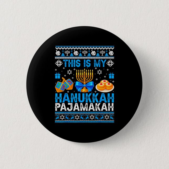 This Is My Hanukkah Pajamakah Ugly Chanukah Jewish Knapp (Framsida)