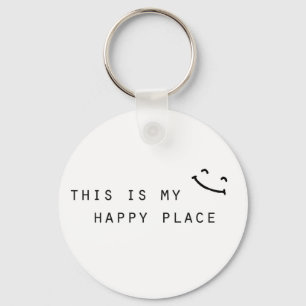 this is my happy place simple modern design nyckelring