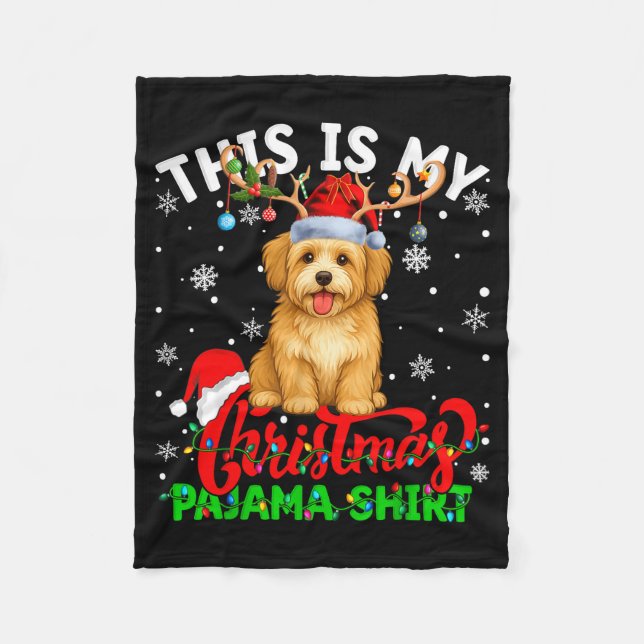 This Is My Havanese Dog Ugly Christmas Pajama Swea Fleecefilt (Framsidan)