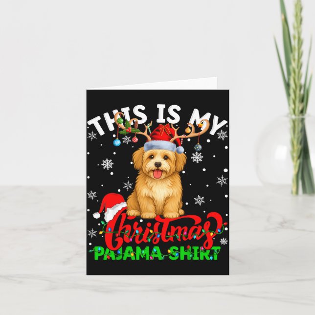 This Is My Havanese Dog Ugly Christmas Pajama Swea Kort (Framsida)