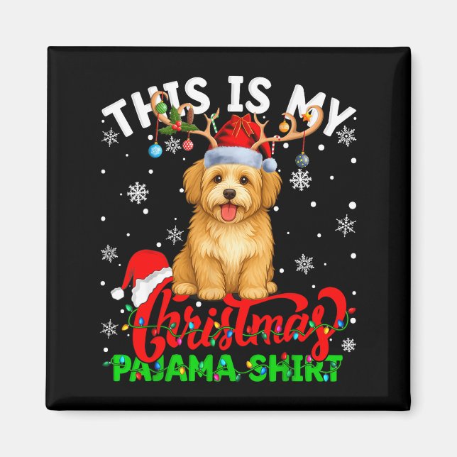 This Is My Havanese Dog Ugly Christmas Pajama Swea Magnet (Framsidan)