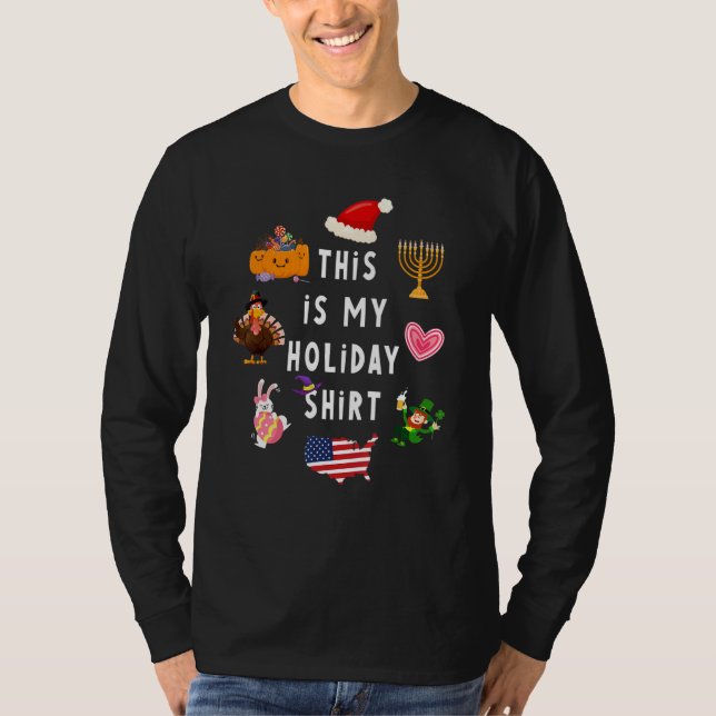 This Is My Holiday  Happy Halloween Thanksgiving X T Shirt (Framsida)