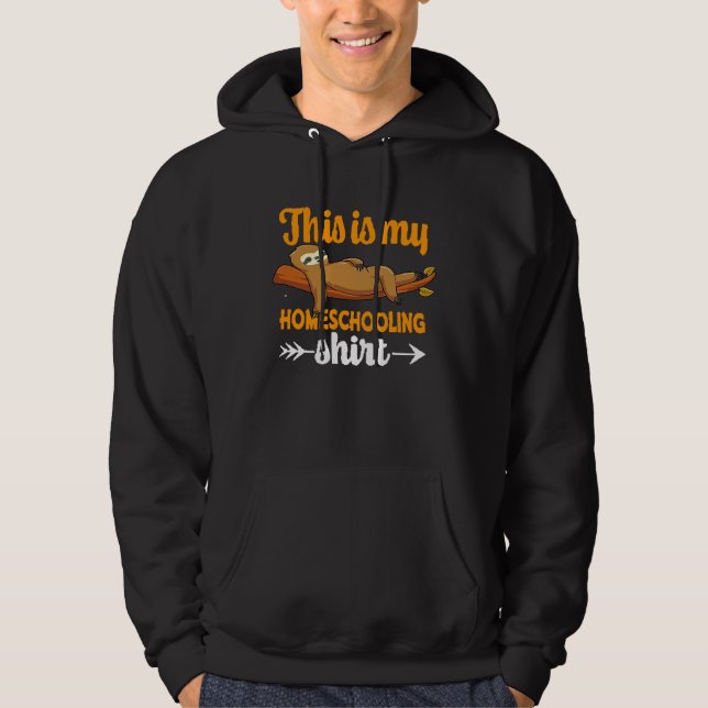 This Is My Homeschooling  Home Education Sloth Mem Hoodie (Framsida)