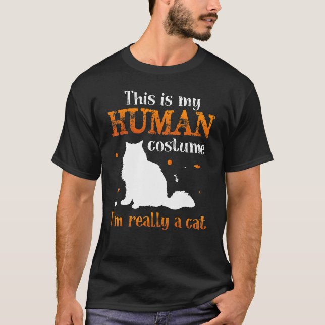 THis is my human costume I`m Really A Cat T Shirt (Framsida)