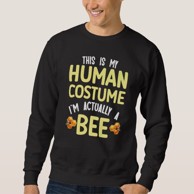 This is my human costume I'm actually a bee Lång Ärmad Tröja (Framsida)