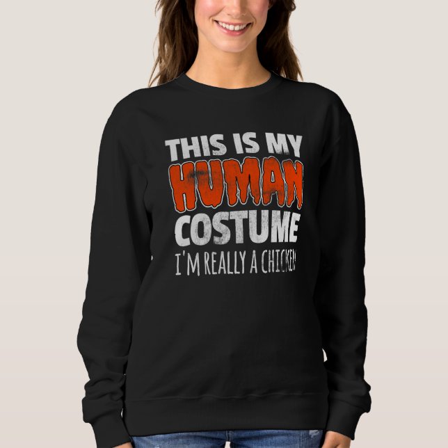 THIS IS MY HUMAN COSTUME I'M REALLY A CHICKEN Hall T Shirt (Framsida)