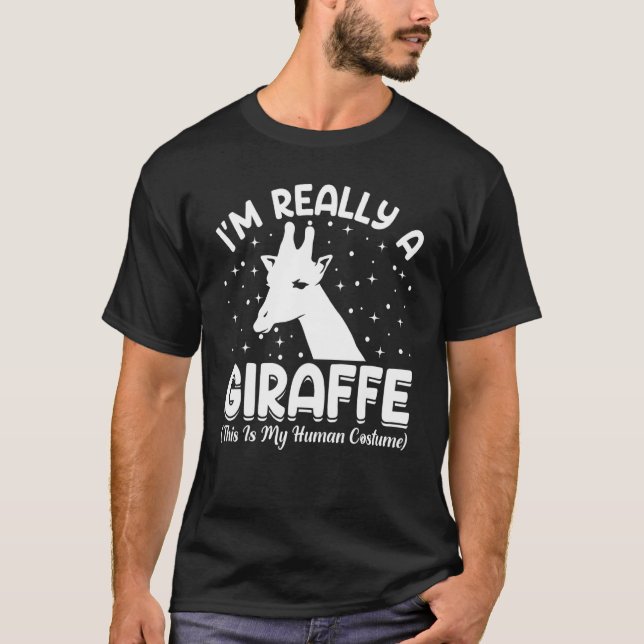 This Is My Human Costume I'm Really A Giraffe Anim T Shirt (Framsida)