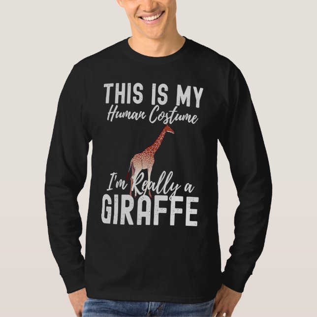 This Is My Human Costume I'm Really A Giraffe Anim T Shirt (Framsida)