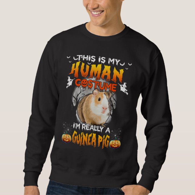 This Is My Human Costume I'm Really A Guinea Pig H Lång Ärmad Tröja (Framsida)