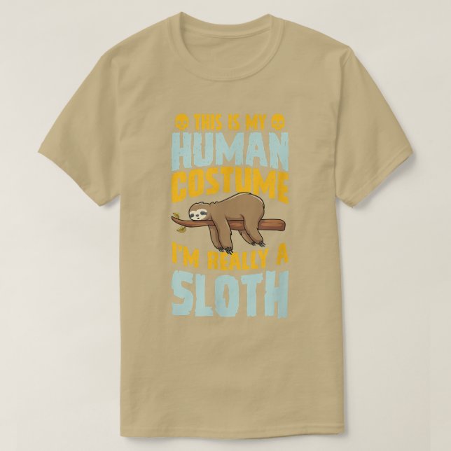 This Is My Human Costume Im Really A Sloth Hallowe T Shirt (Design framsida)